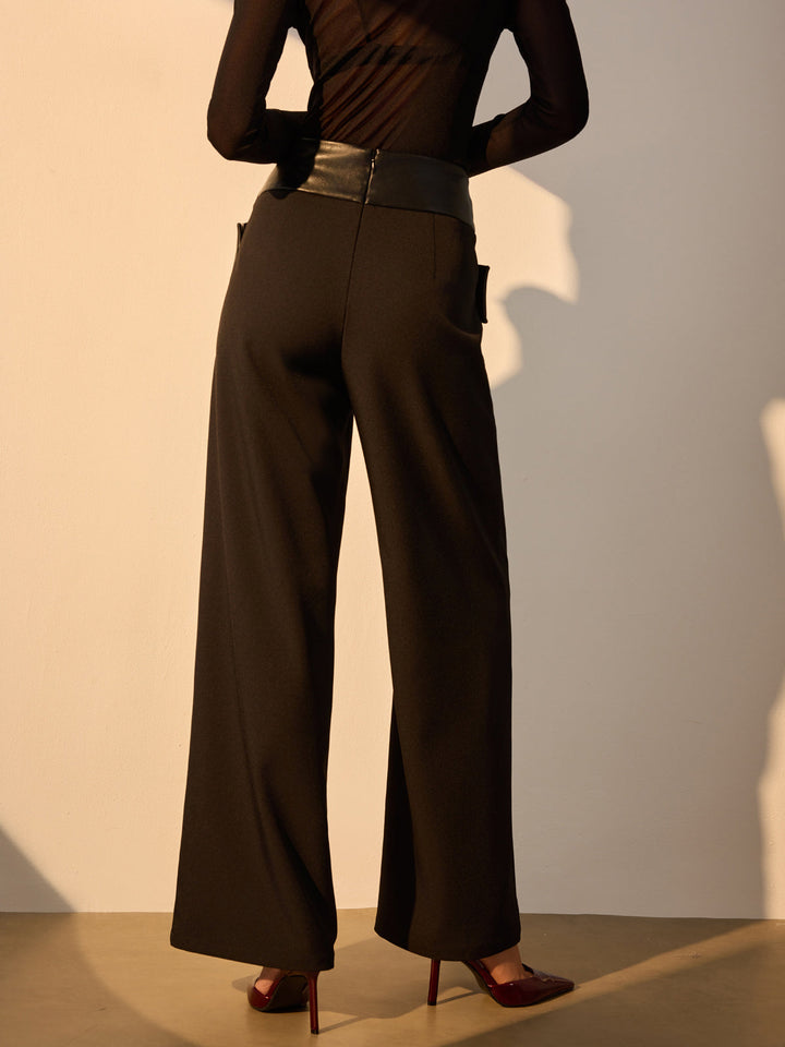 Pantalon Patchwork Cuir Artificiel