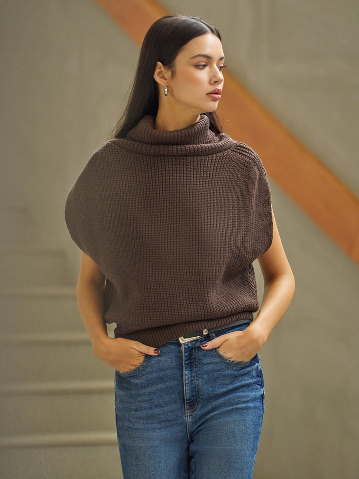Gilet Sans Manches à Col Roulé