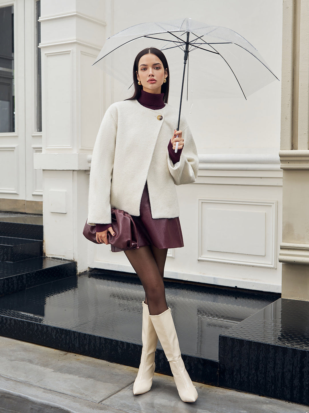 Manteau à col à boutons Romance