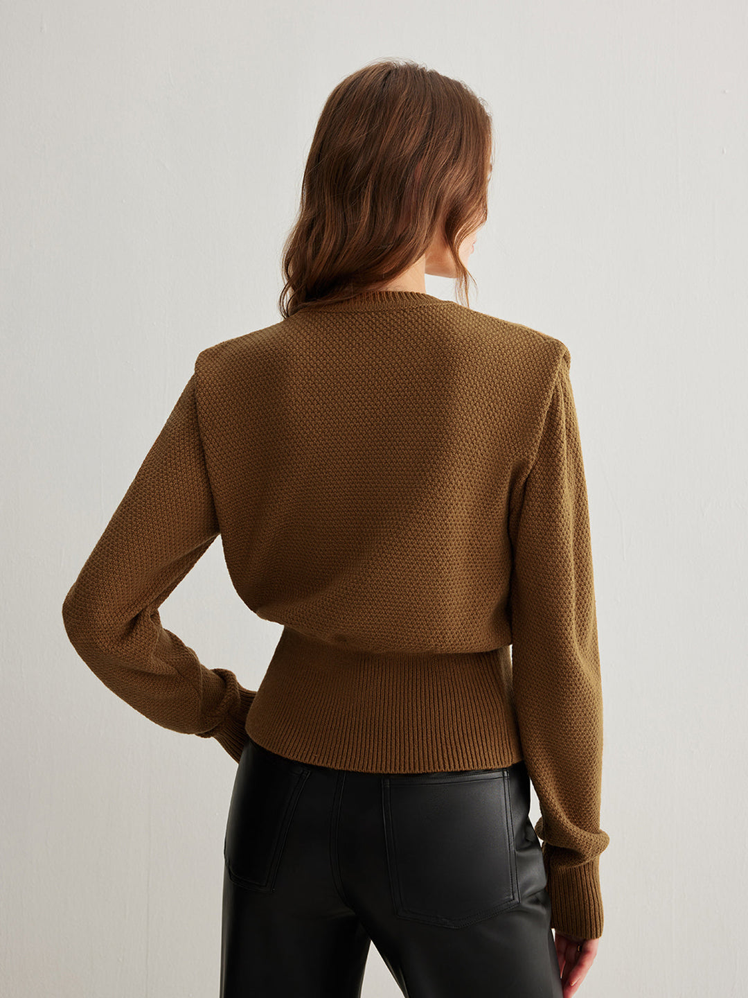 Cardigan Boutonné Vintage en Mélange Laine