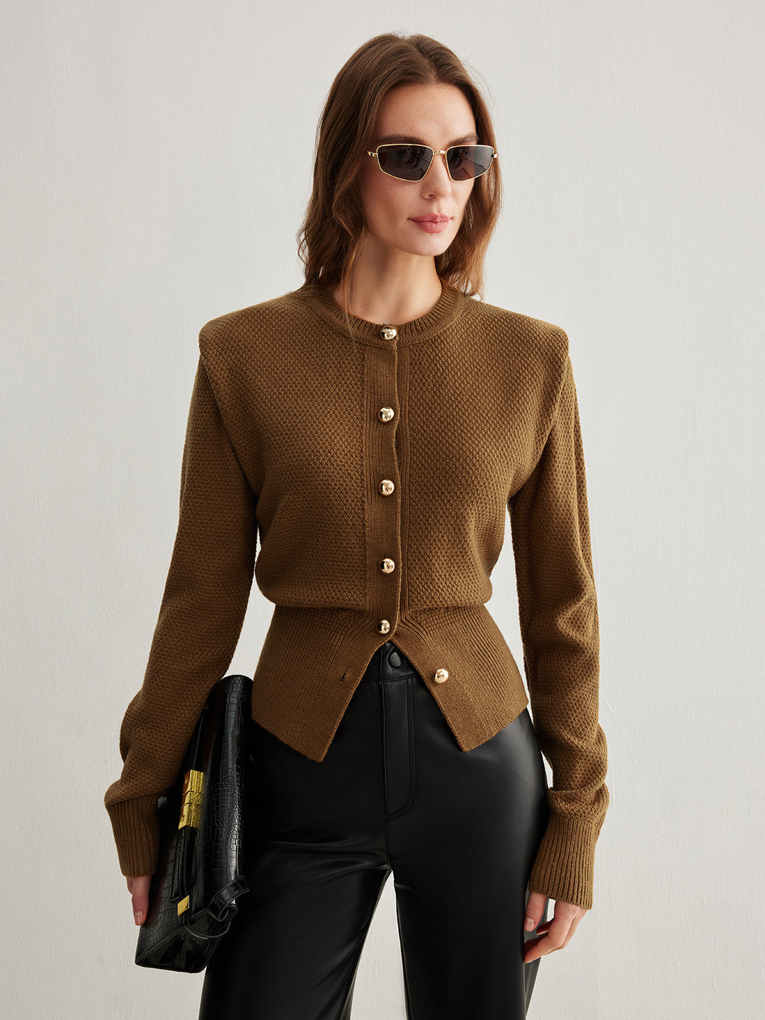 Cardigan Boutonné Vintage en Mélange Laine