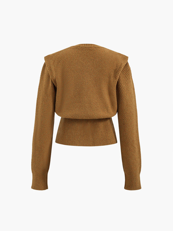 Cardigan Boutonné Vintage en Mélange Laine