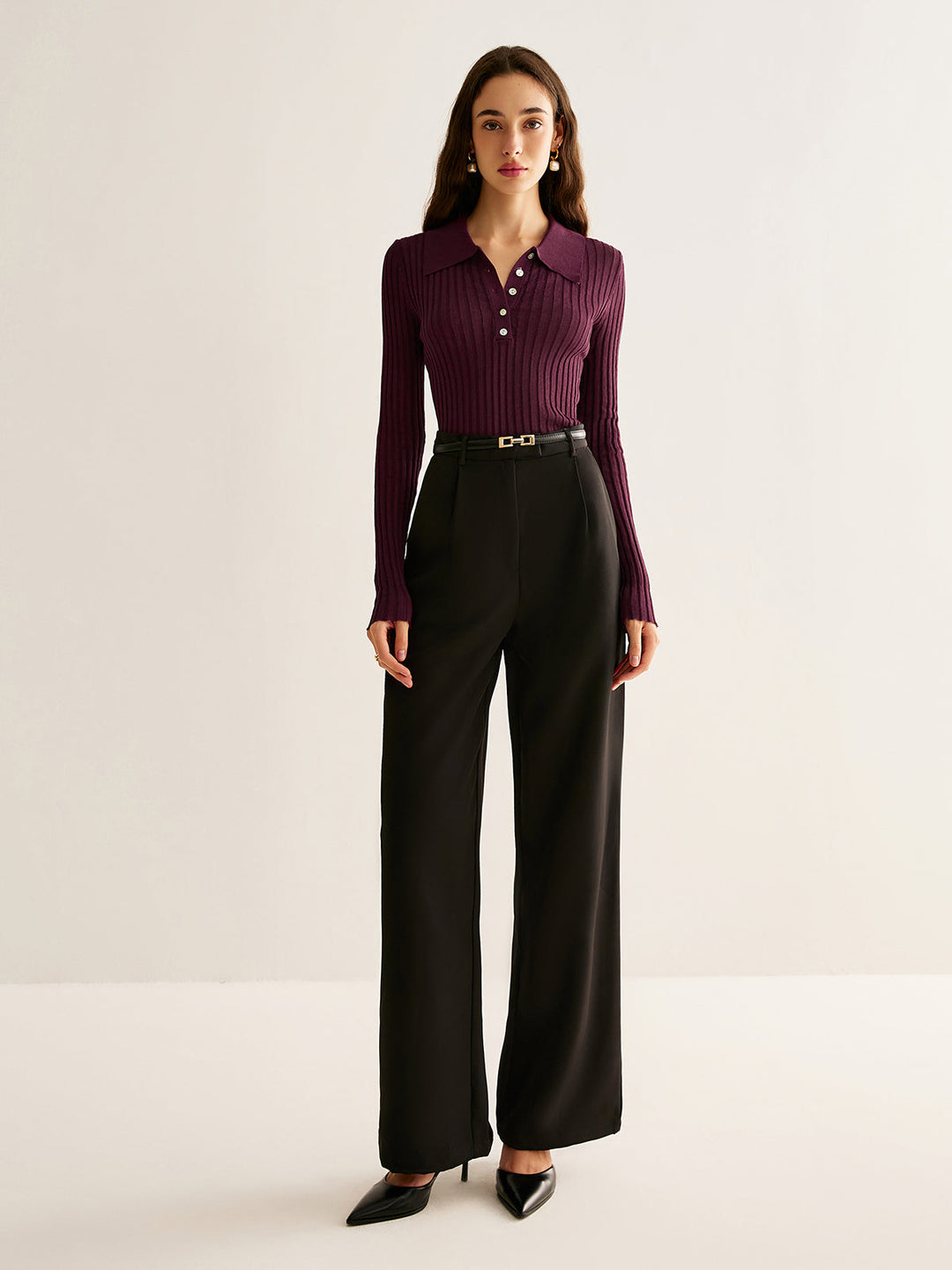 Haut en tricot à revers extensible