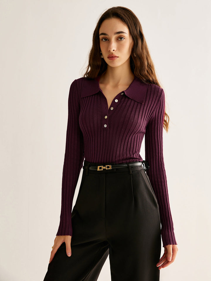 Haut en tricot à revers extensible