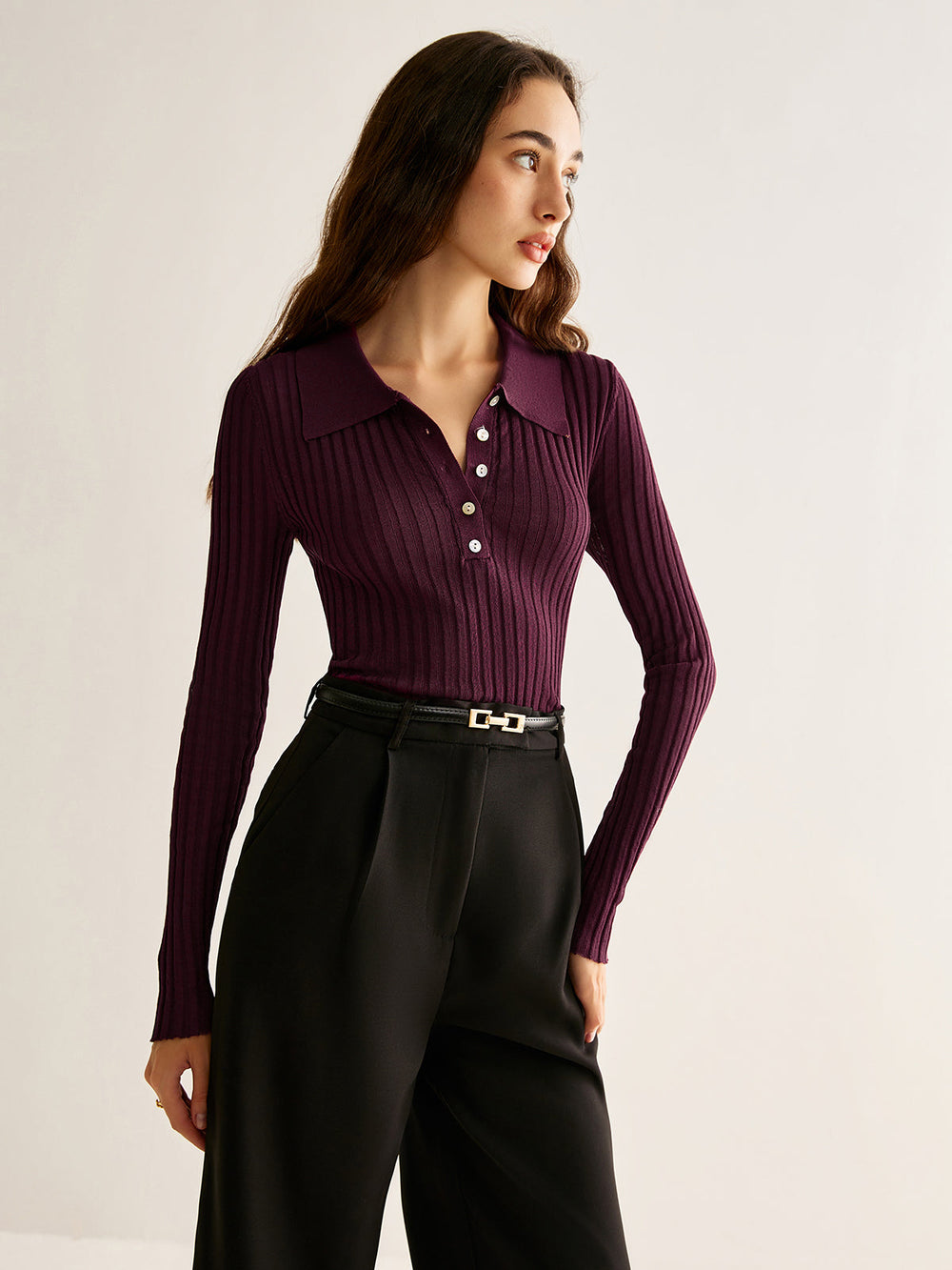 Haut en tricot à revers extensible