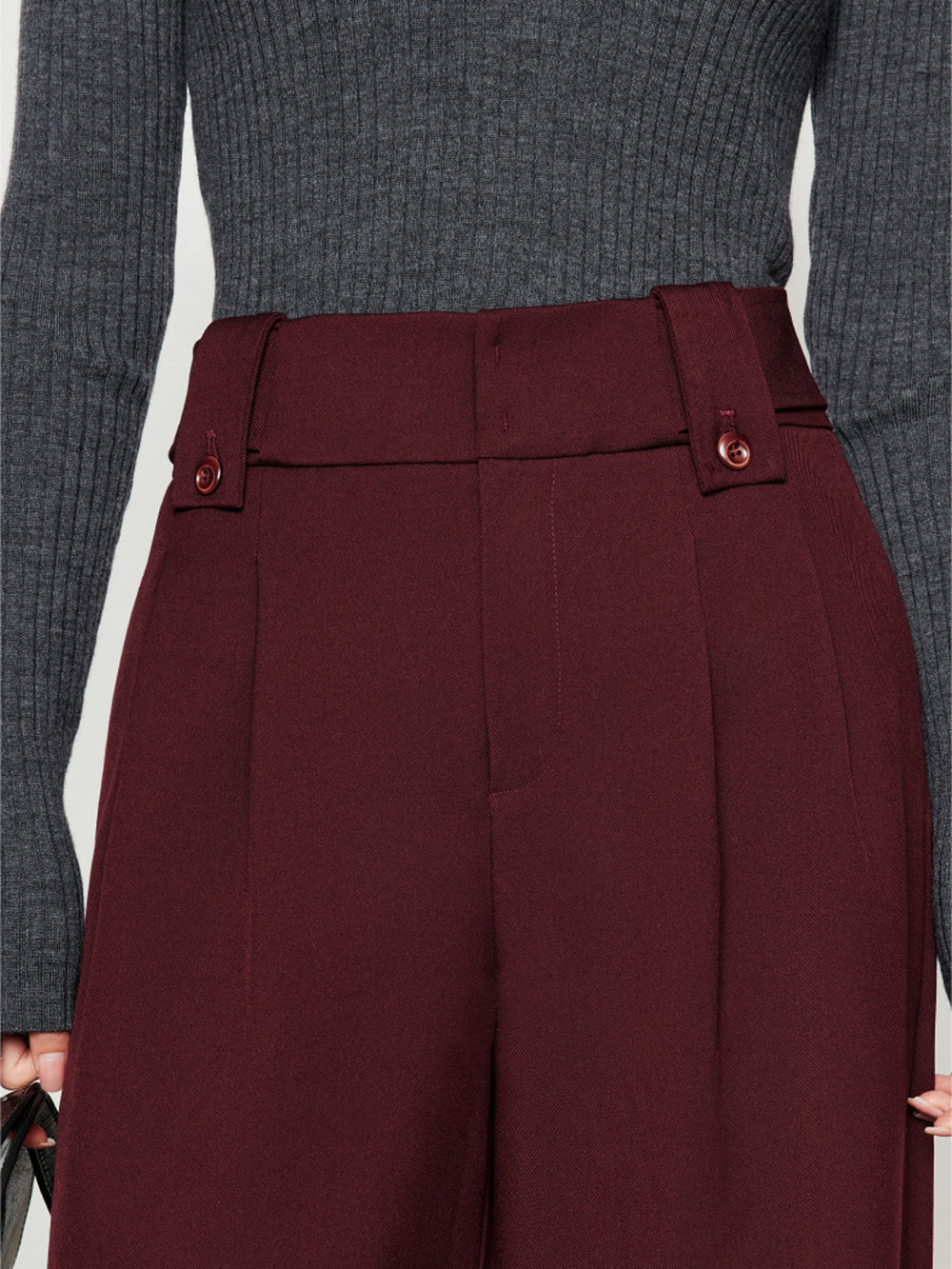 Pantalons Vintage Jambe Large Plissés