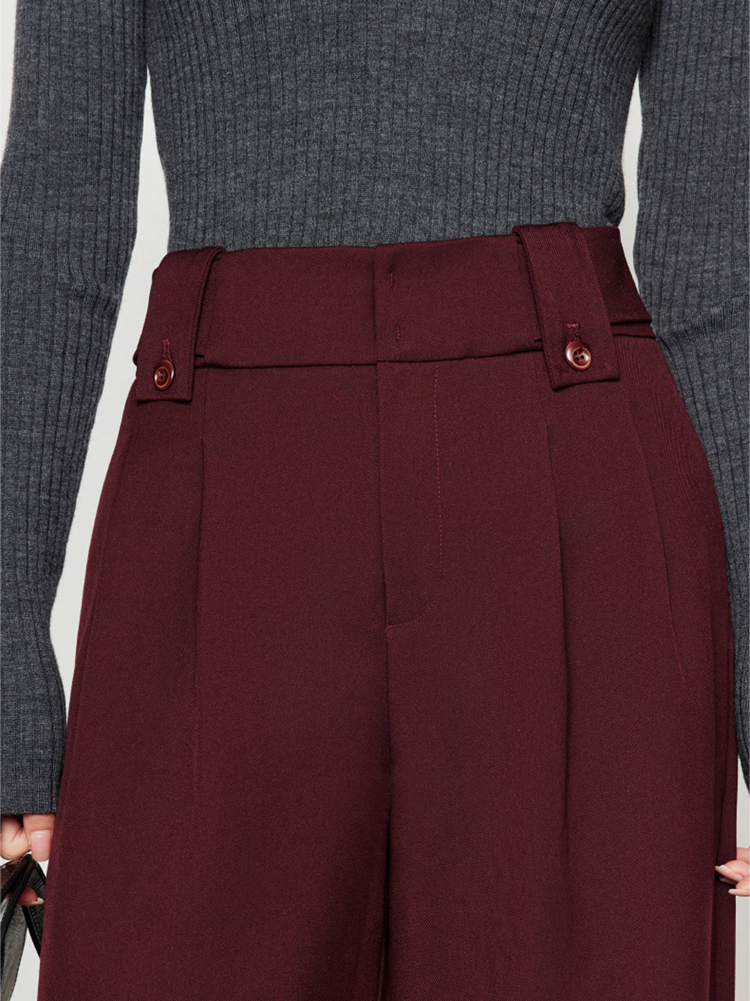 Pantalons Vintage Jambe Large Plissés