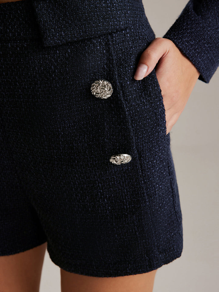 Shorts Tweed Boutonnée