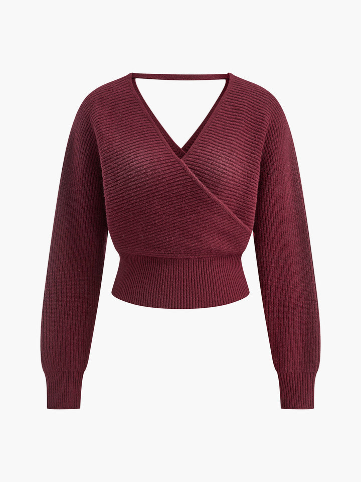 Sweater Côtelé à Fermeture Éclair Croisée
