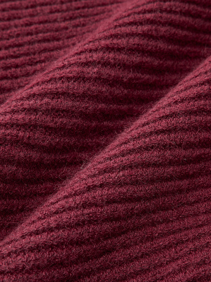 Sweater Côtelé à Fermeture Éclair Croisée