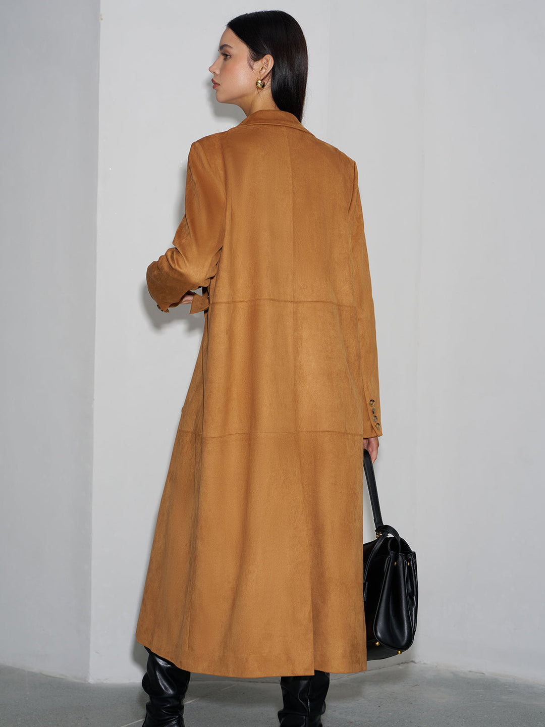 Blazer Long Bouton Suède