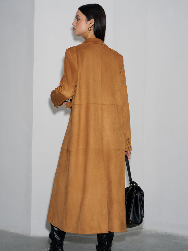 Blazer Long Bouton Suède