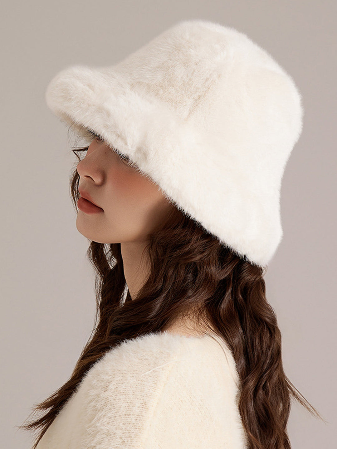 Chapeau seau en peluche d'hiver