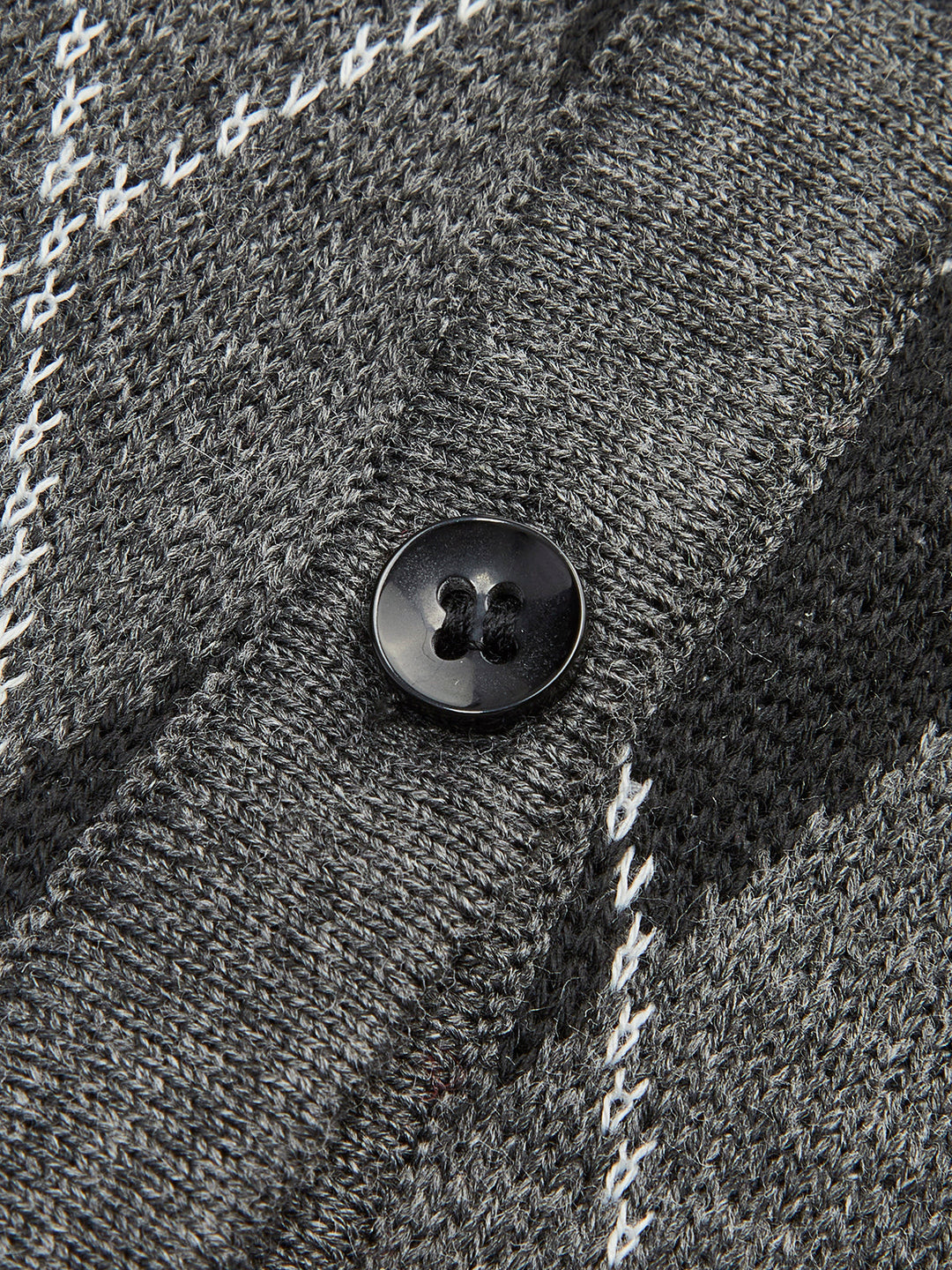 Cardigan Bouton Ceinture à Motif Rhombique