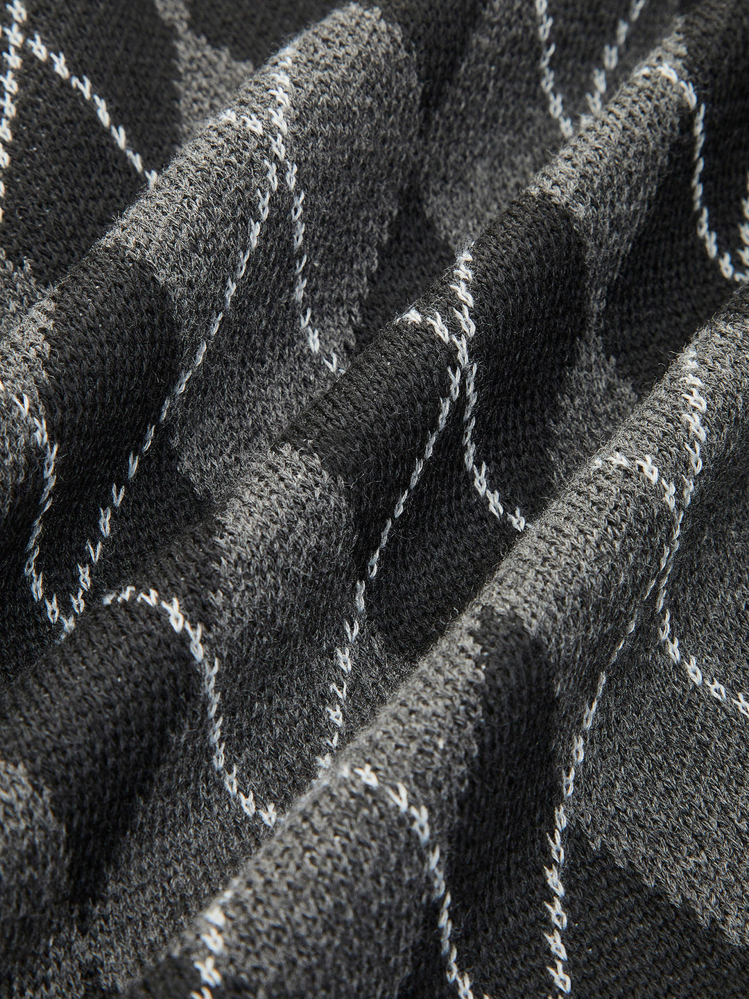 Cardigan Bouton Ceinture à Motif Rhombique