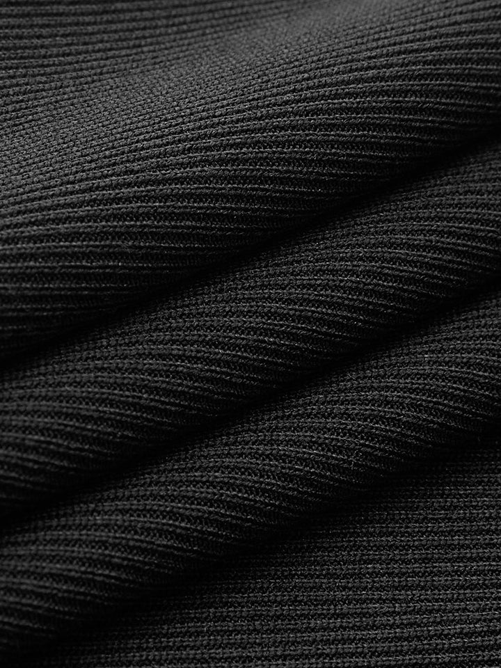 Robe Longue Ajustée en Tricot Volanté