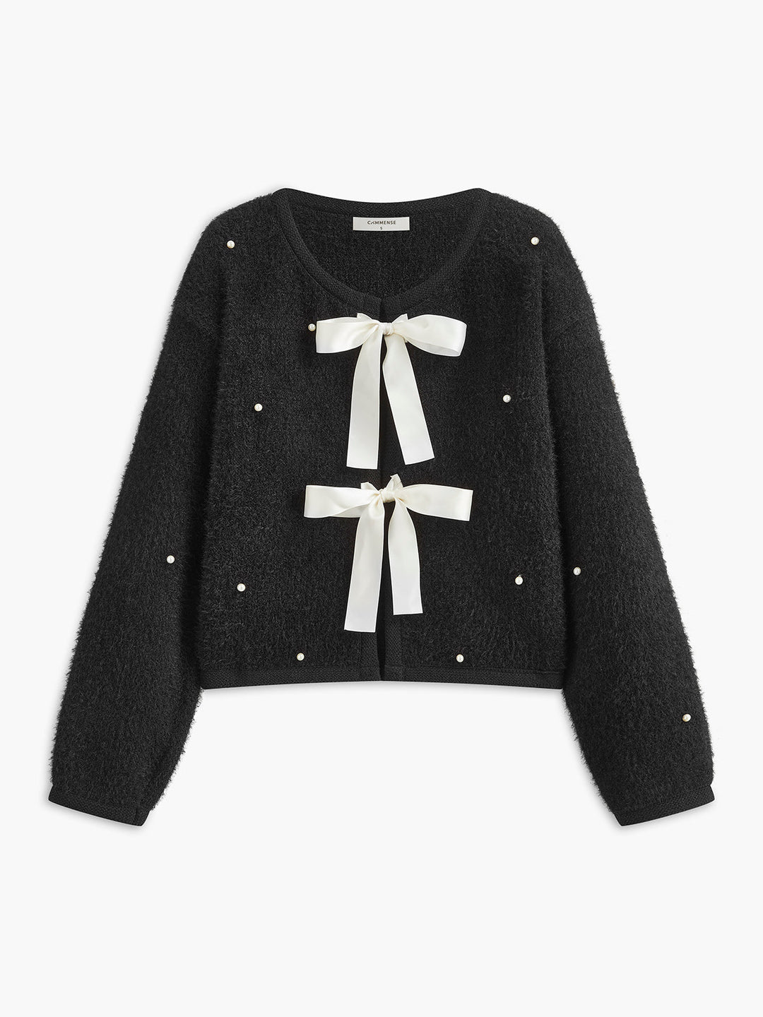 Haut en tricot avec nœud décoratif en perles