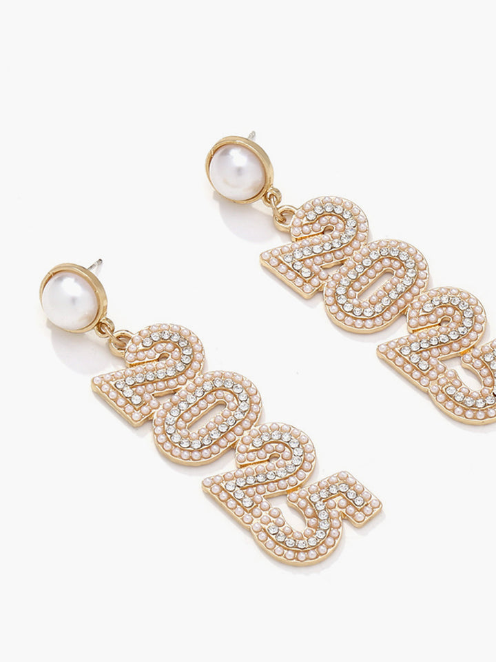 Boucles d'oreilles Longues Nouvel An 2025 Strass