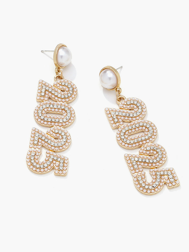 Boucles d'oreilles Longues Nouvel An 2025 Strass