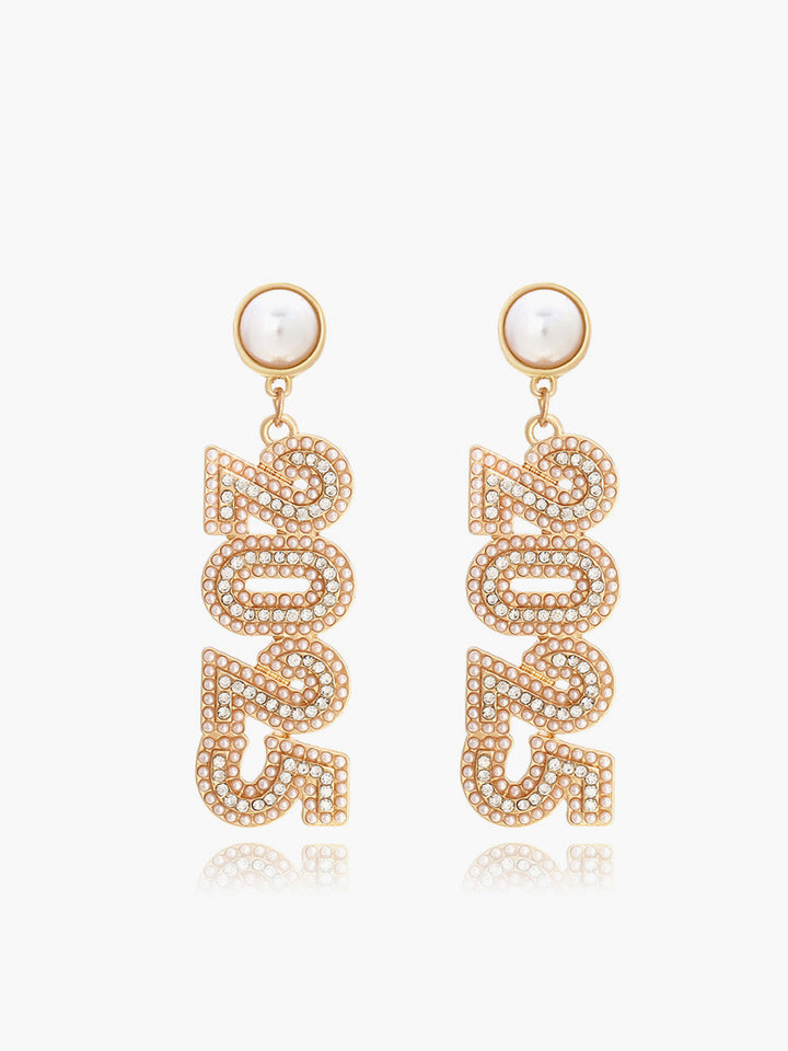 Boucles d'oreilles Longues Nouvel An 2025 Strass