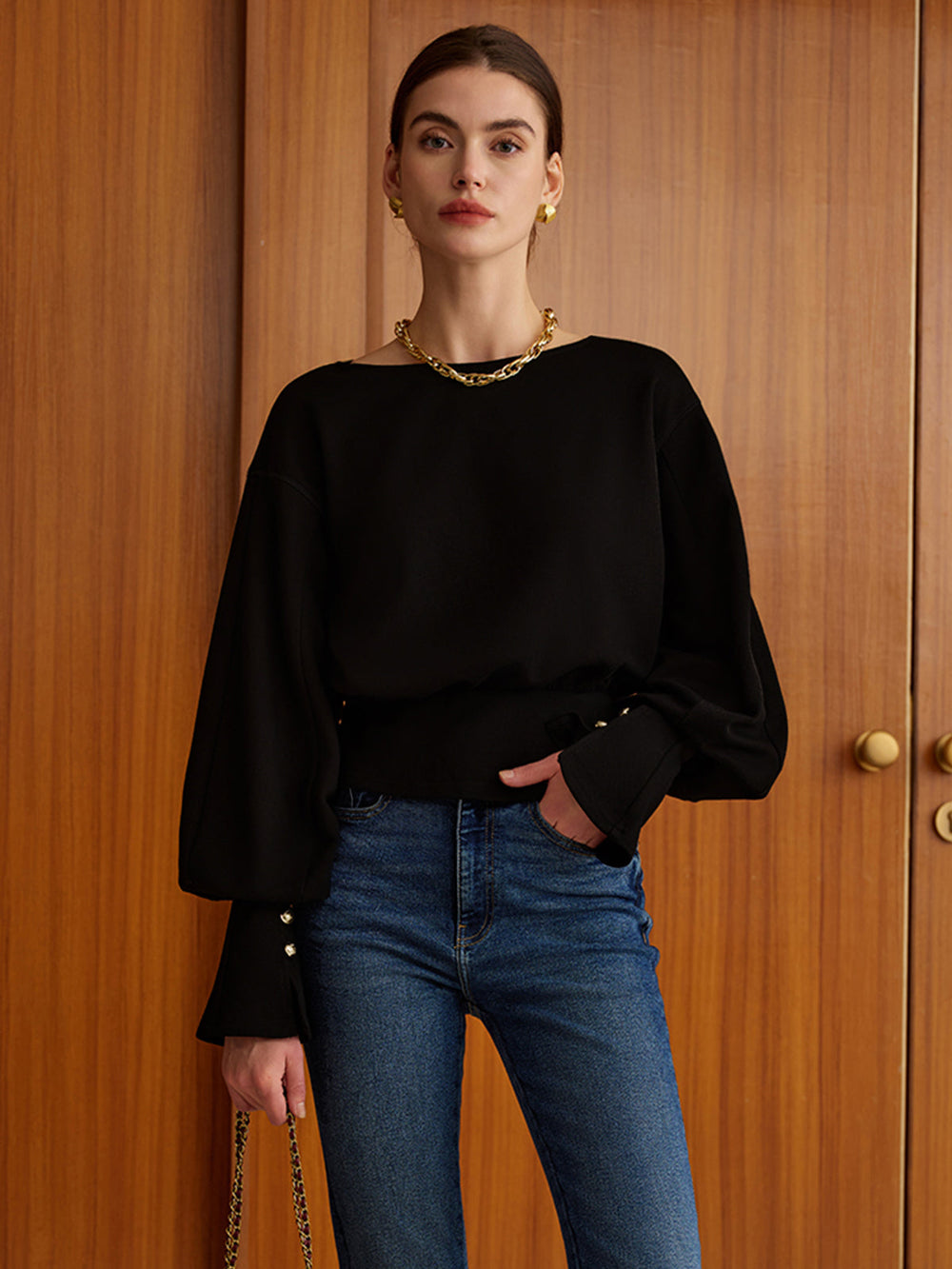 Sweatshirt à Manches Chauve-Souris Resserré