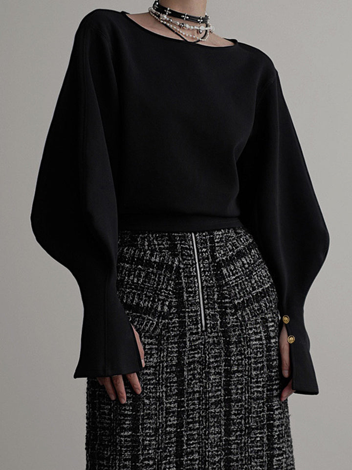 Sweatshirt à Manches Chauve-Souris Resserré