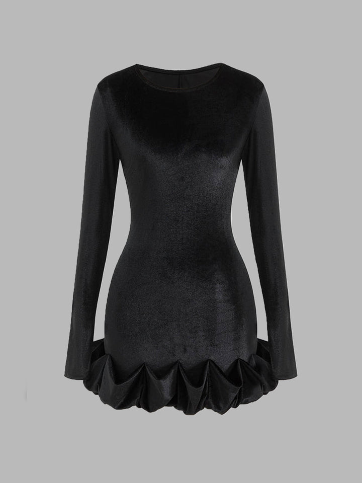 Robe Mi-Velours Coupe Ajustée