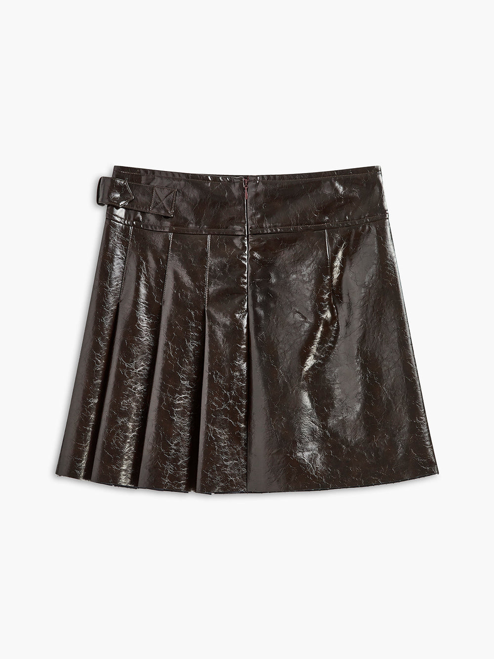 Jupe texturée en similicuir avec ceinture