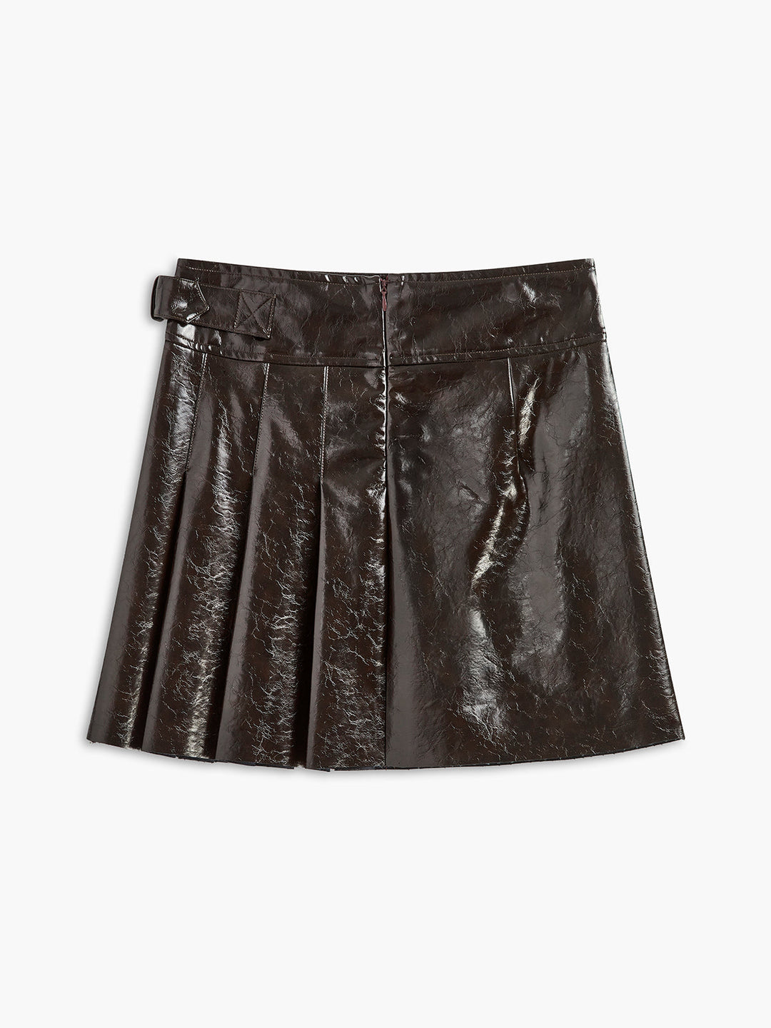 Jupe texturée en similicuir avec ceinture