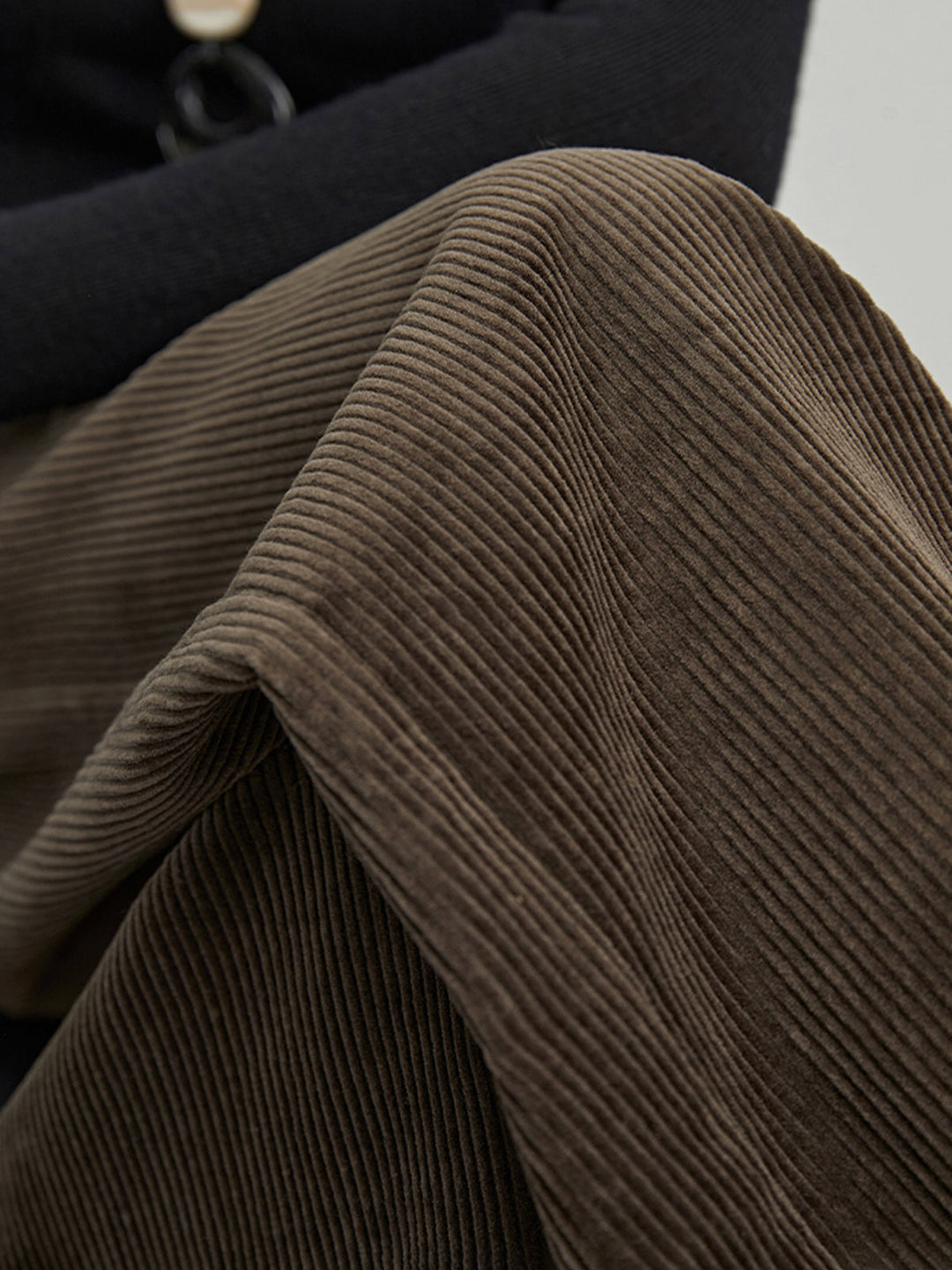 Pantalons Drape Côtelés Taille Haute