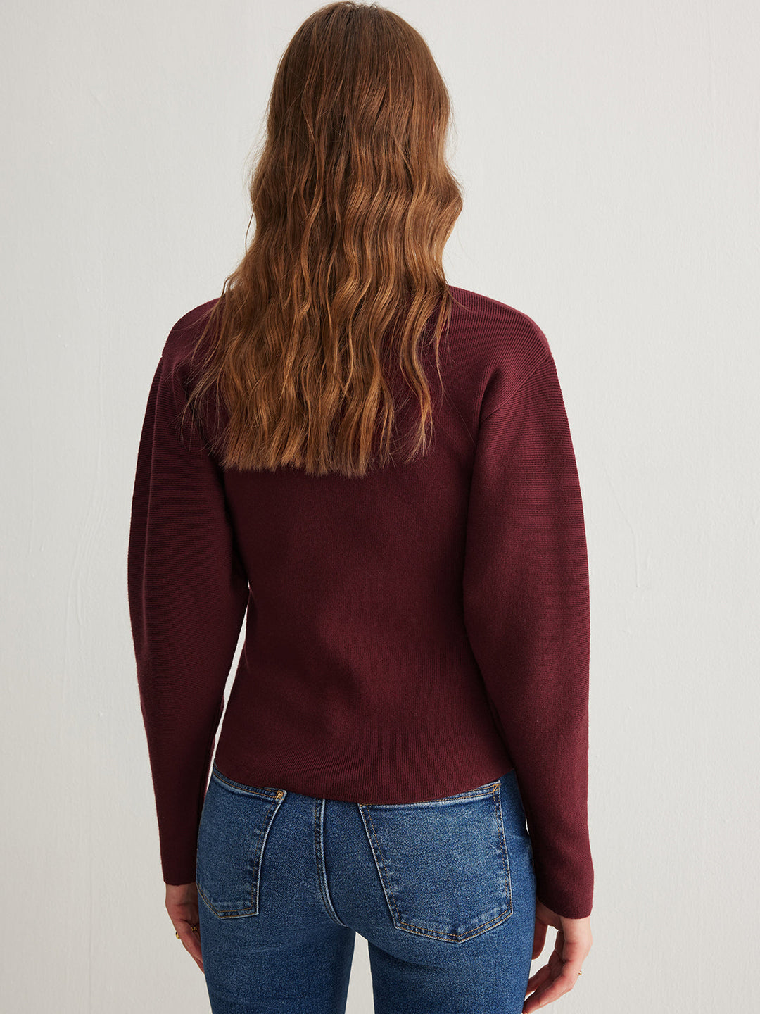 Pull à Manches Longues et Fentes Boutonnées