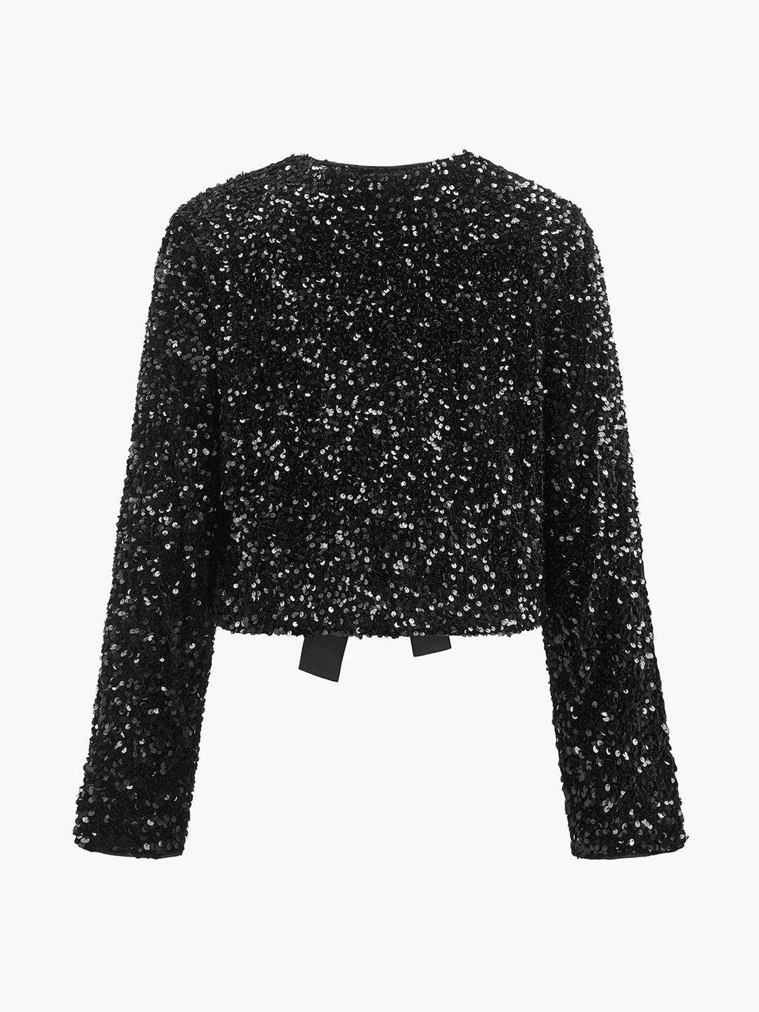 Blazer en velours à sequins et nœud
