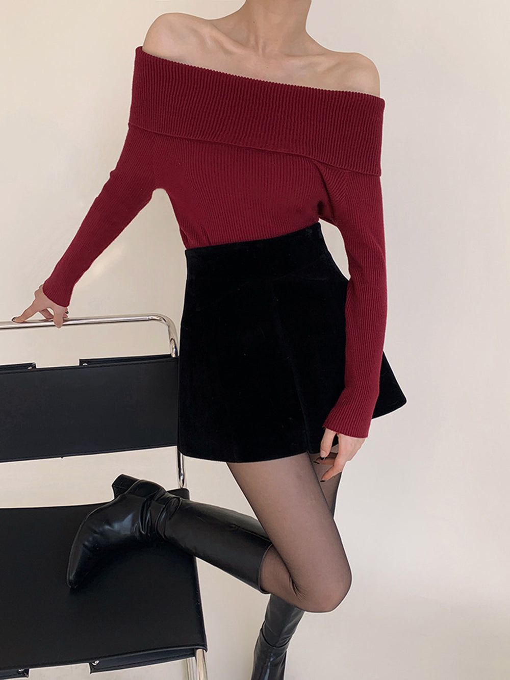 Shorts Jambe Large en Velours