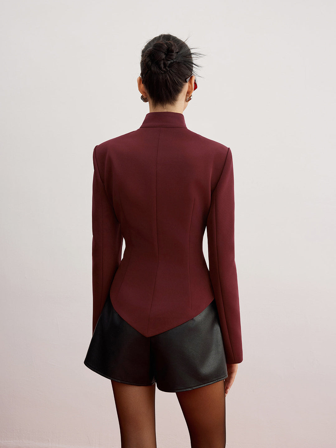 Blazer Slim Découpé avec Épaulettes