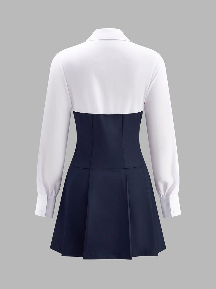 Robe Polo à Panneaux Plissés