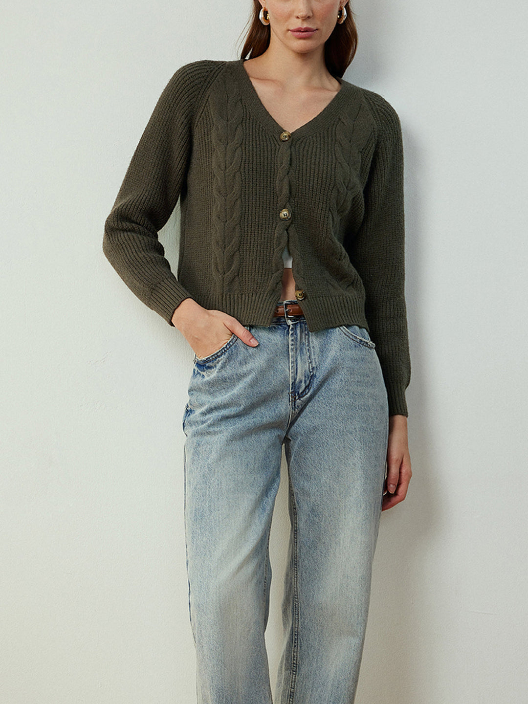 Cardigan Bouton Tournant Rétro