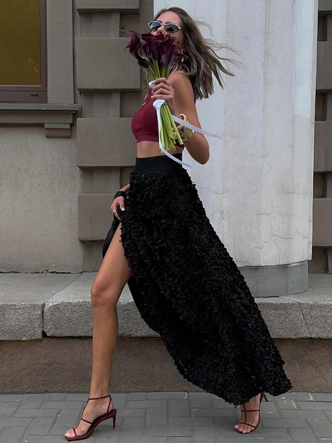 Jupe Taille Haute Rosace
