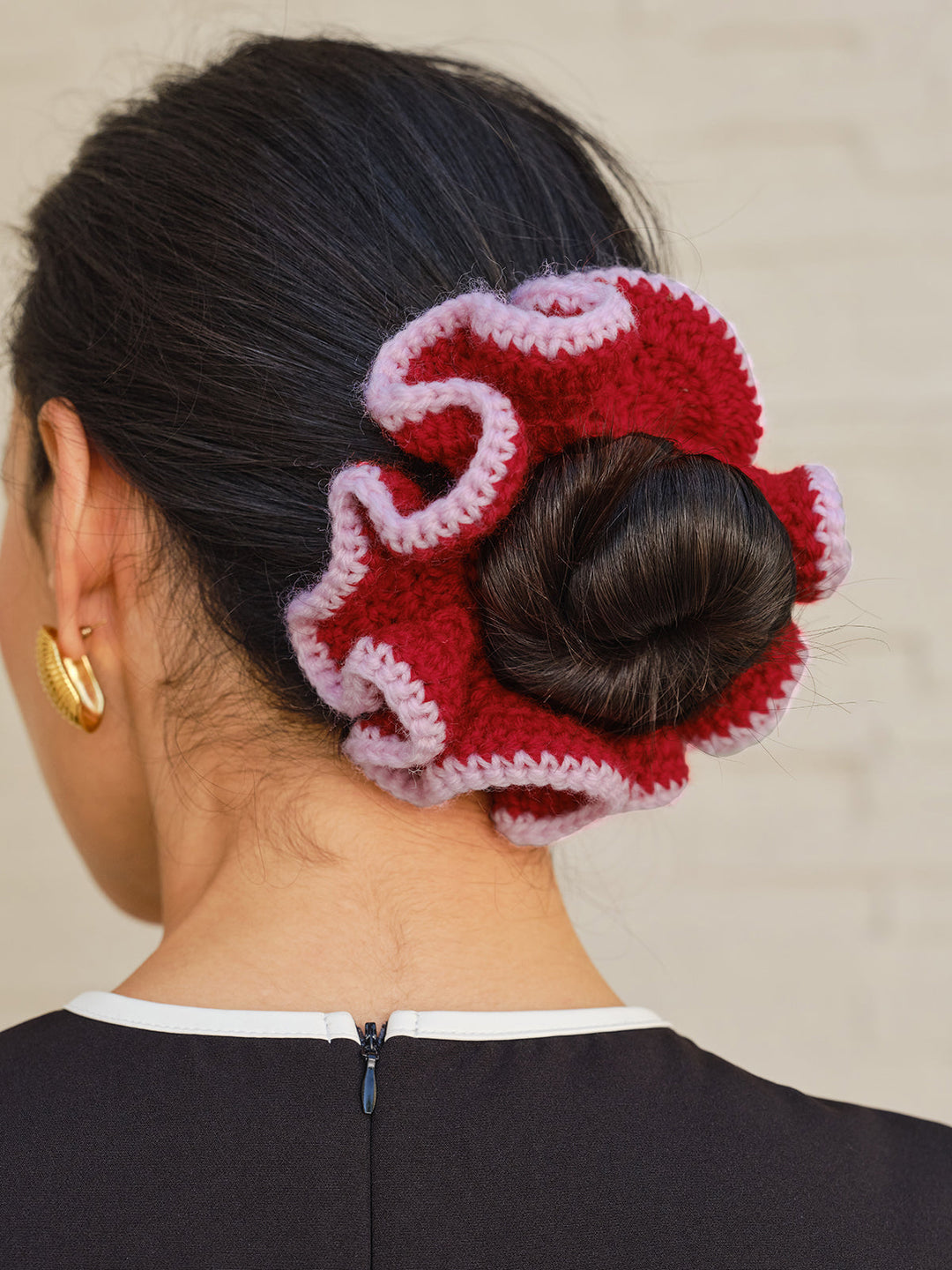 Chouchou volanté au crochet
