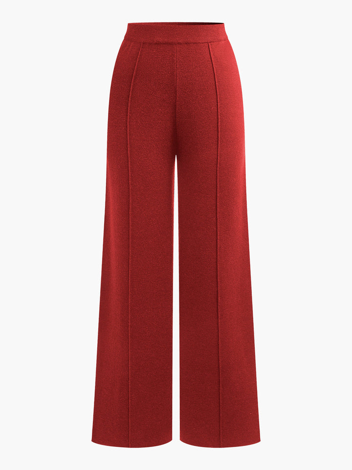 Pantalon à passepoil en mélange de laine