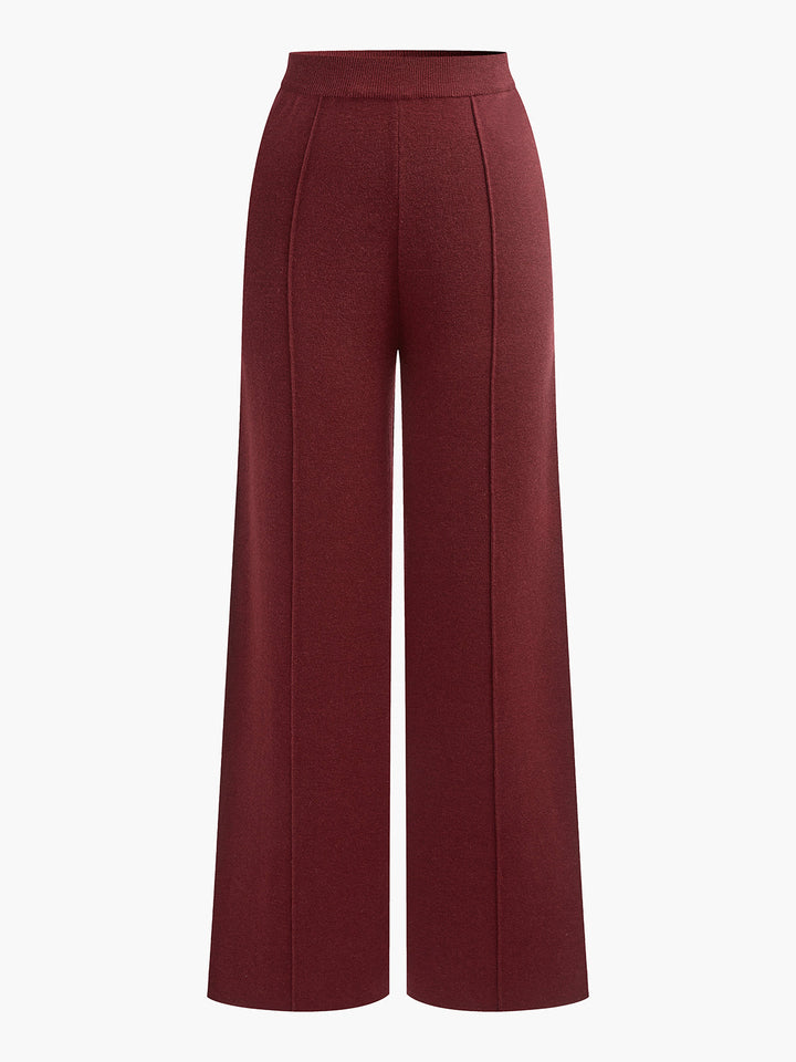 Pantalon à passepoil en mélange de laine