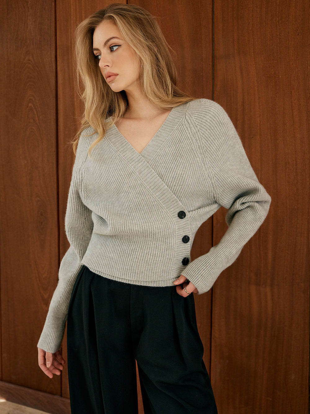 Pull de Soutien-Gorge Amincissant à Boutonnage
