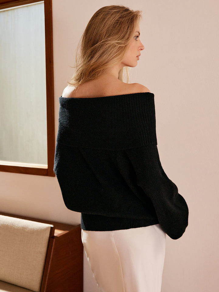 Pull à épaules dénudées extensible