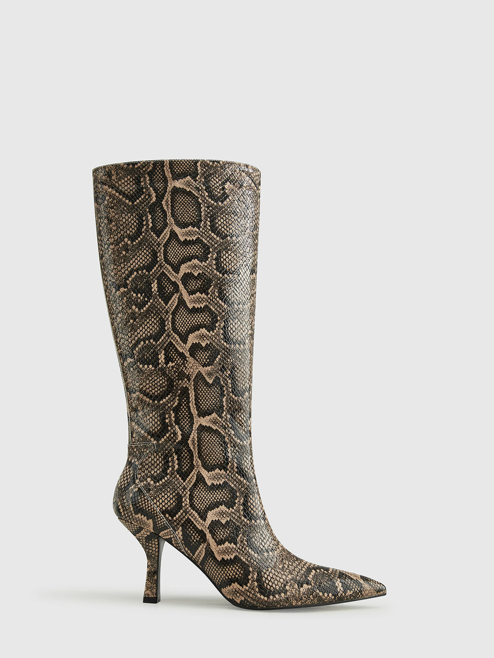 Bottes hautes jusqu'au genou à imprimé serpent
