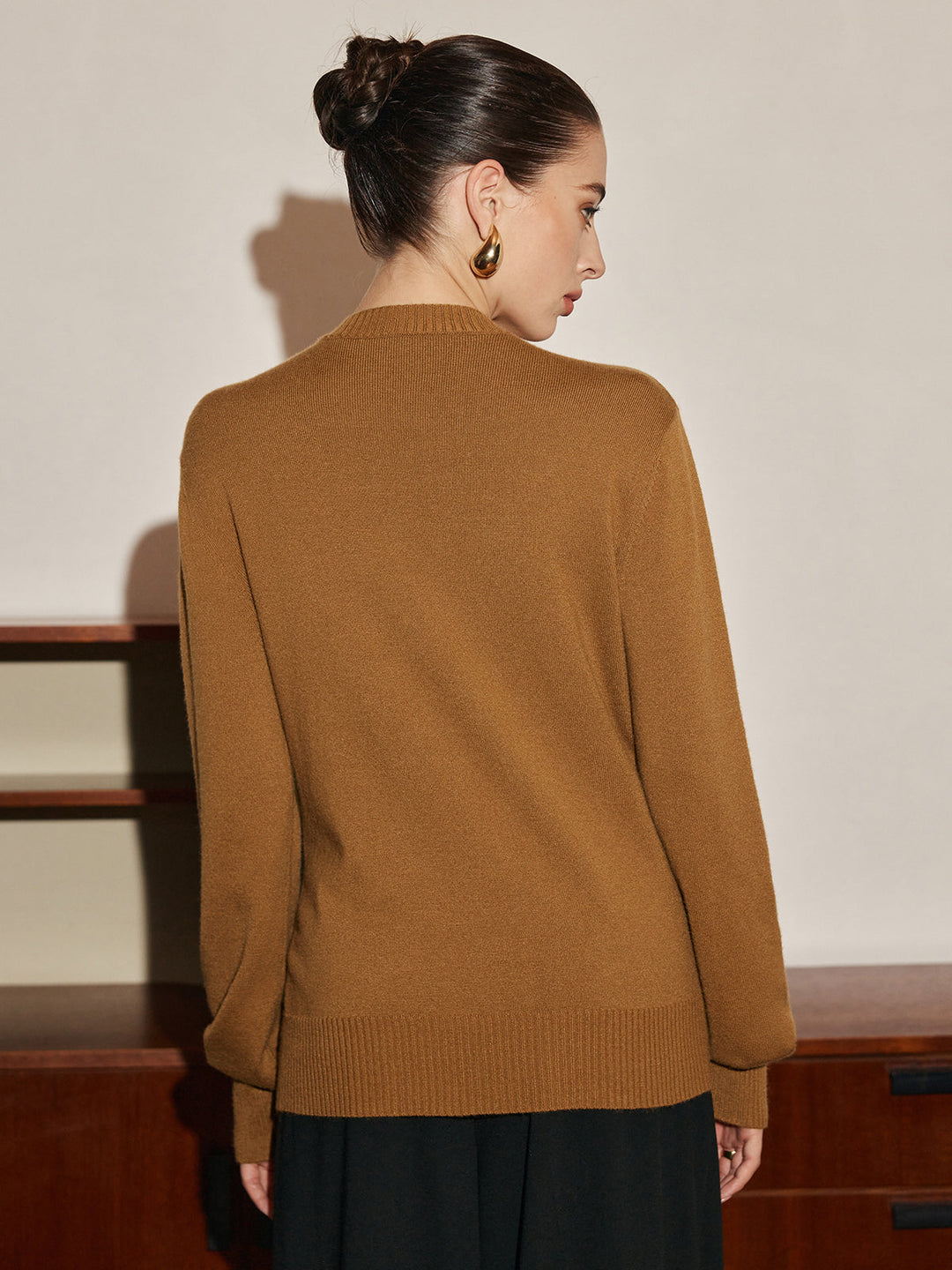 Pull en laine mélangée nouée en métal
