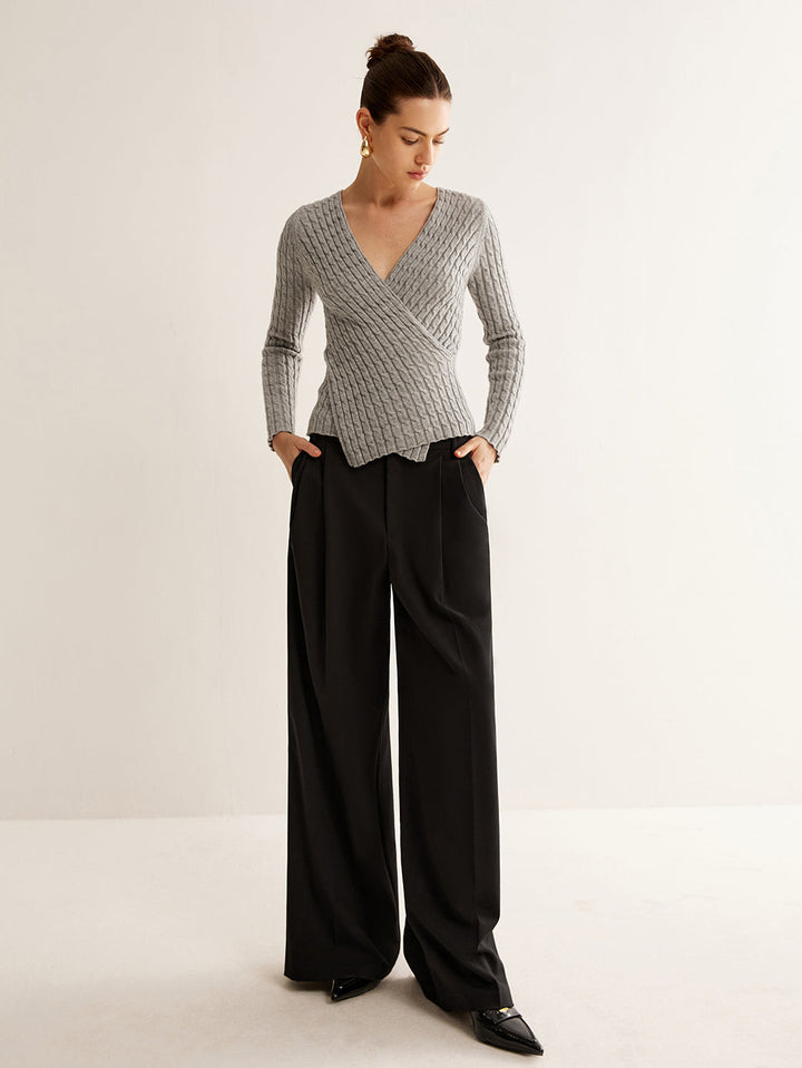 Haut en maille V-Neck Criss Cross