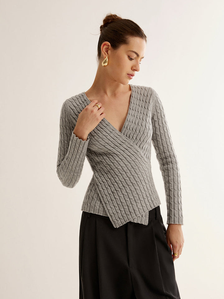 Haut en maille V-Neck Criss Cross