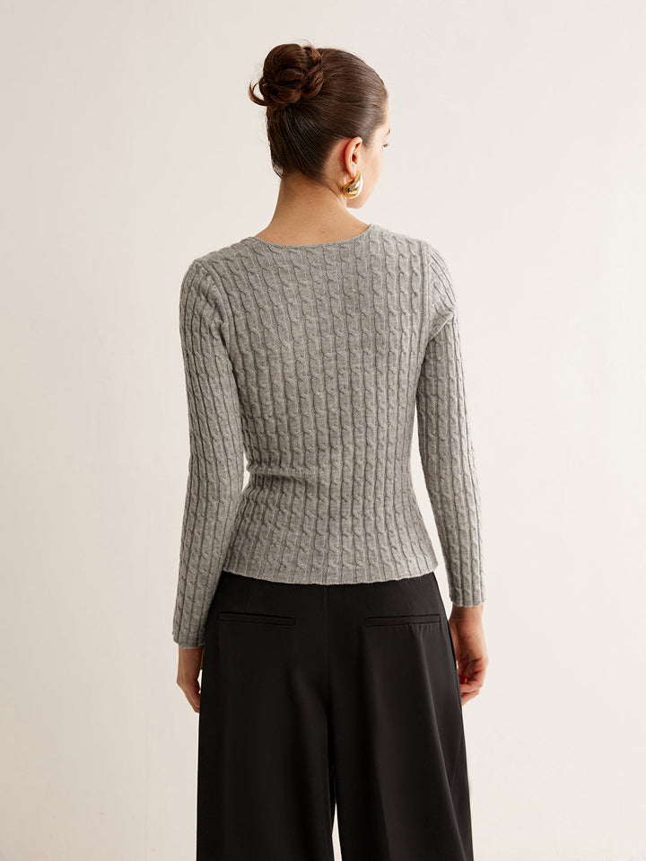 Haut en maille V-Neck Criss Cross