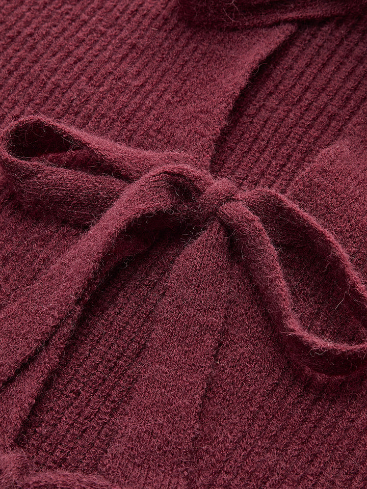 Cardigan à Lacets et Nœud