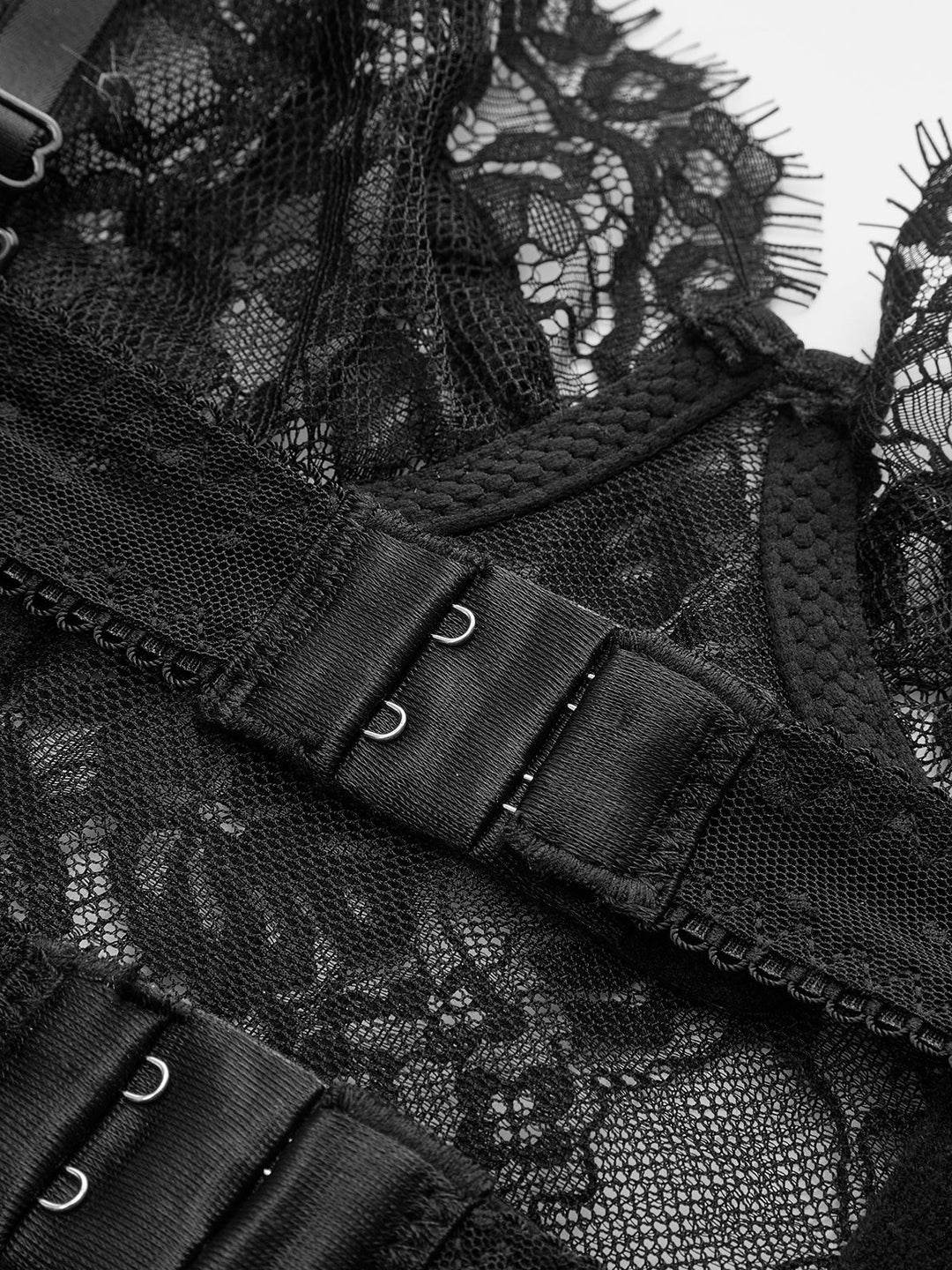 Corset Court en Dentelle Transparente