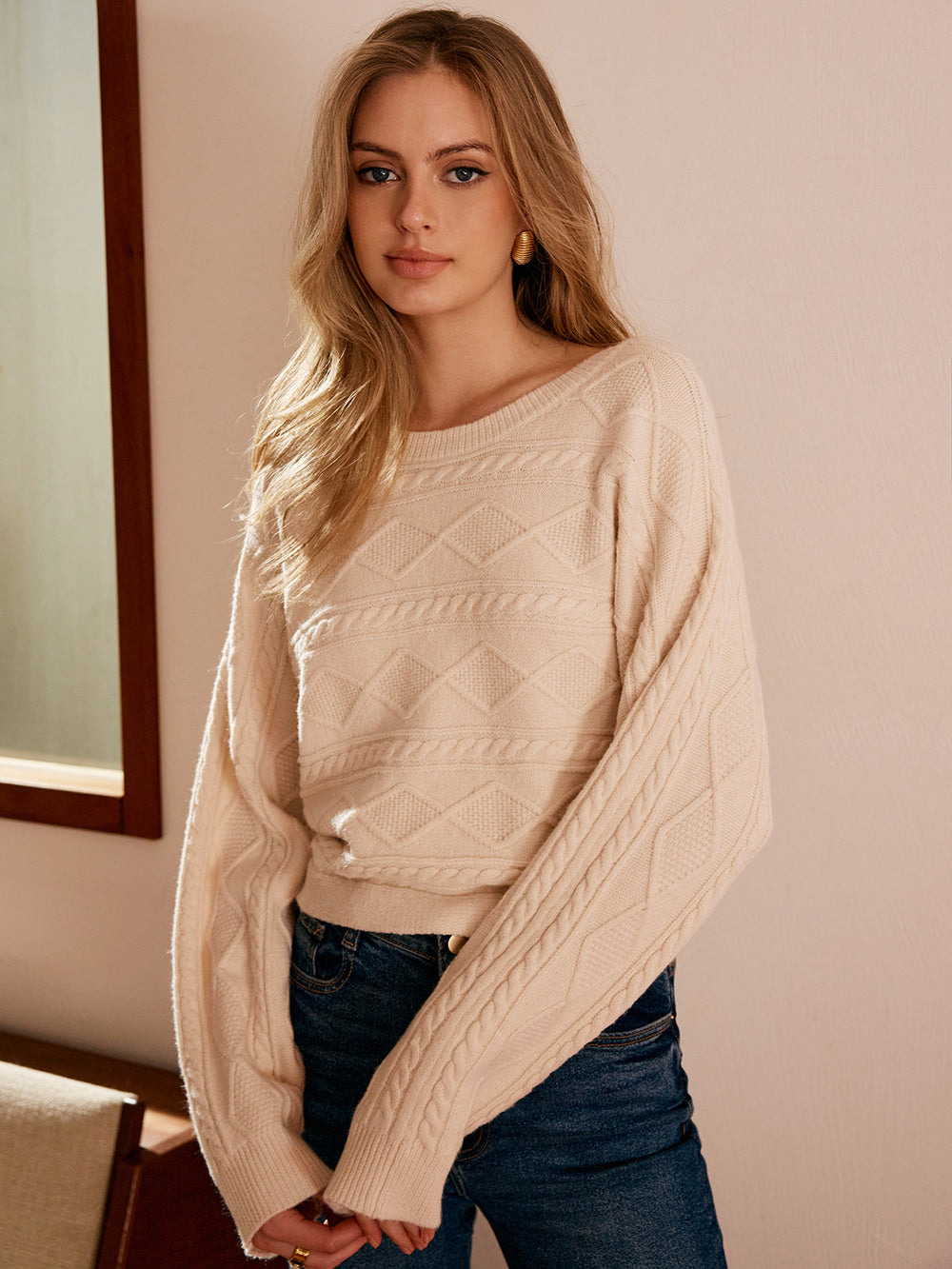 Haut en tricot avec liens dans le dos